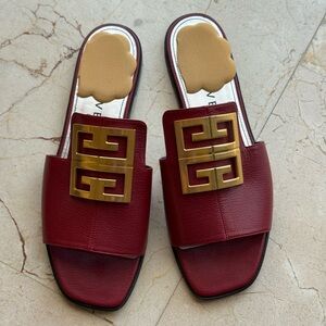 Givenchy Elegant Red Slide Sandals